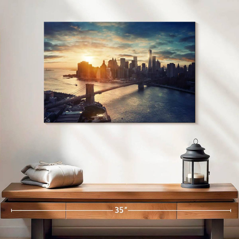 Sirci Manhattan après le coucher du soleil, H 16 po x l 24 po