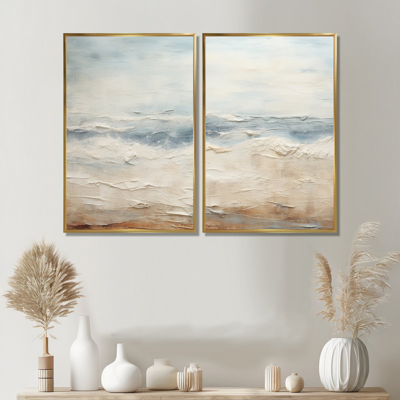 Rasch - impressions sur toile nautiques, Impression encadrée flottante, H 36 po x l 48 po, Doré