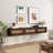 Fully Assembled Floating Tv Stand With Rattan Doors,Wall Mount Tv Cabinet 55 In-2002689803