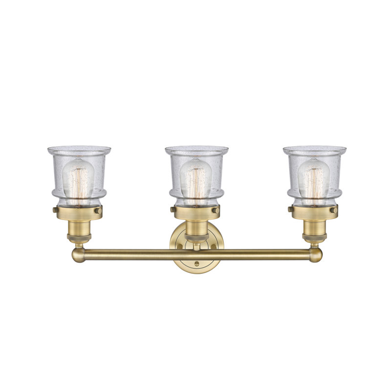 Petit luminaire pour salle de bain 3 lumières Cailen de la collection Edison, Granuleux, Laiton brossé