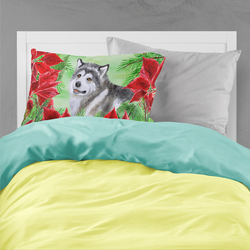 Taie d’oreiller poinsettas, Malamute d’Alaska