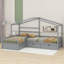 Lit plateforme simple avec trois tiroirs de rangement Bladric-91903841