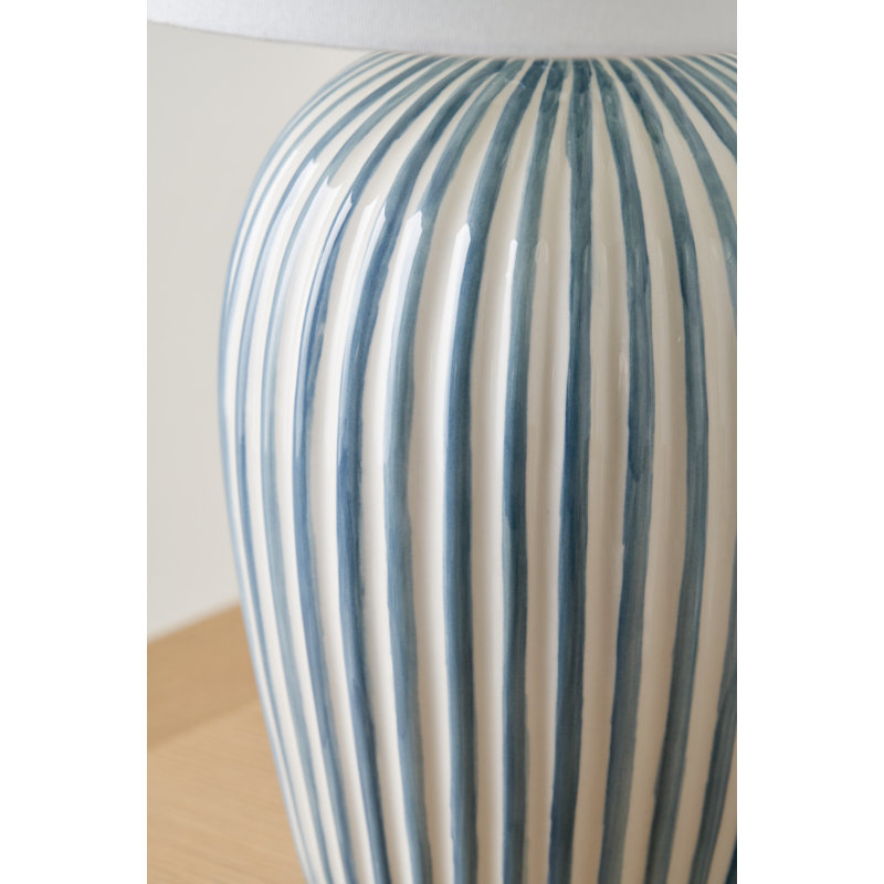 Ceramic Table Lamp, Blue/White