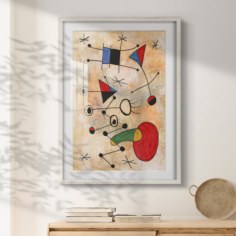 Miro Memoirs III -Framed Print, 28.5" H x 20.5" W, White