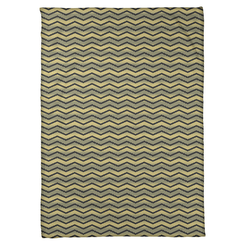 Couverture polaire à chevrons ondulés, l 30 po x L 40 po, Noir / Jaune