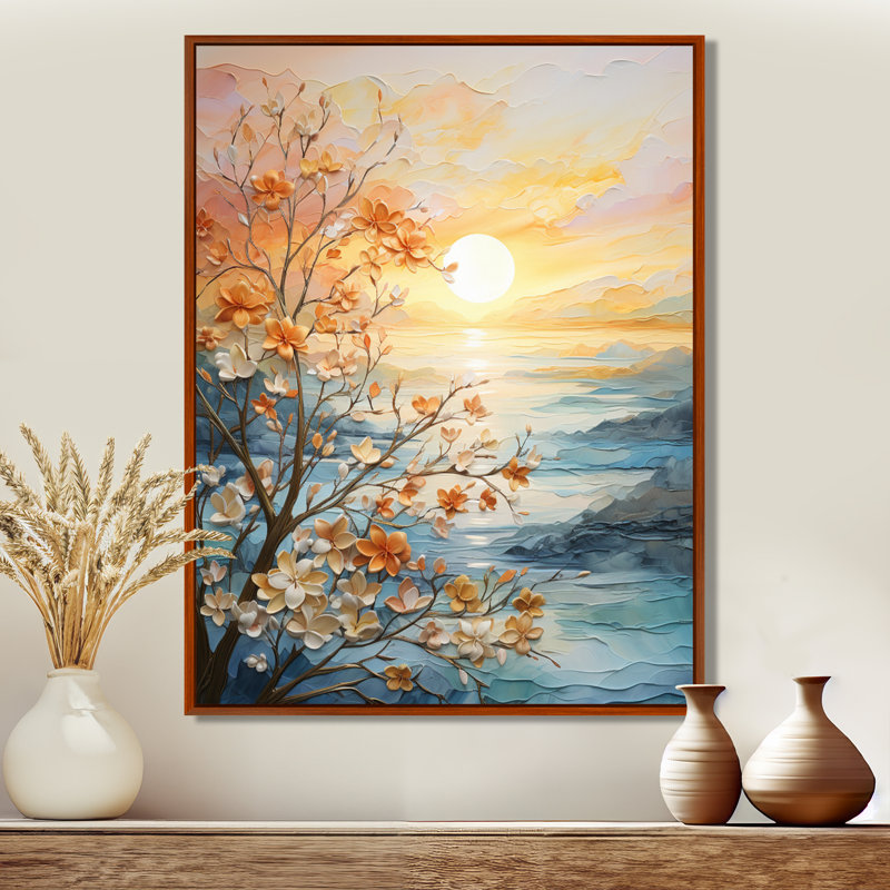 Impression sur toile Ivoneta Bold Sunrise Eernal Renewal I - lever et coucher de soleil, H 40 po x l 30 po, Brun