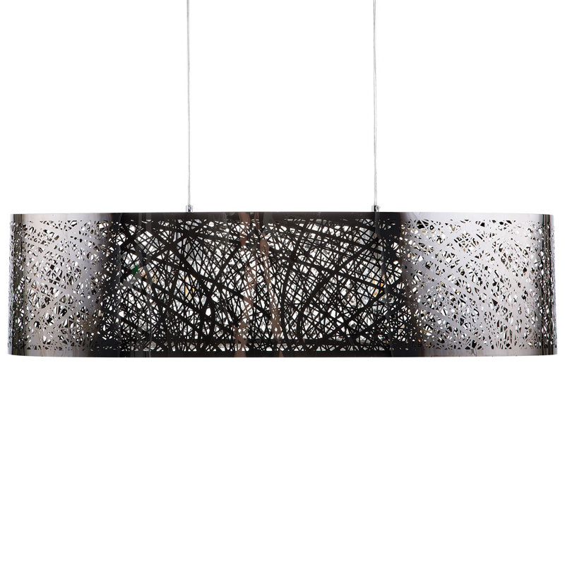 Aarav 1 - Light Silver Drum Pendant