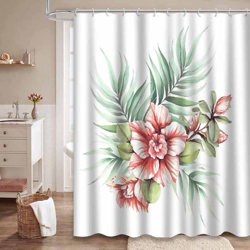 Bouquet de fleurs tropicales avec aquarelle et 12 crochets, L 72 po x l 84 po