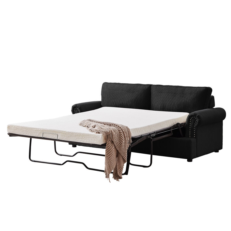 Baldric 76'' Sofa Bed, Black