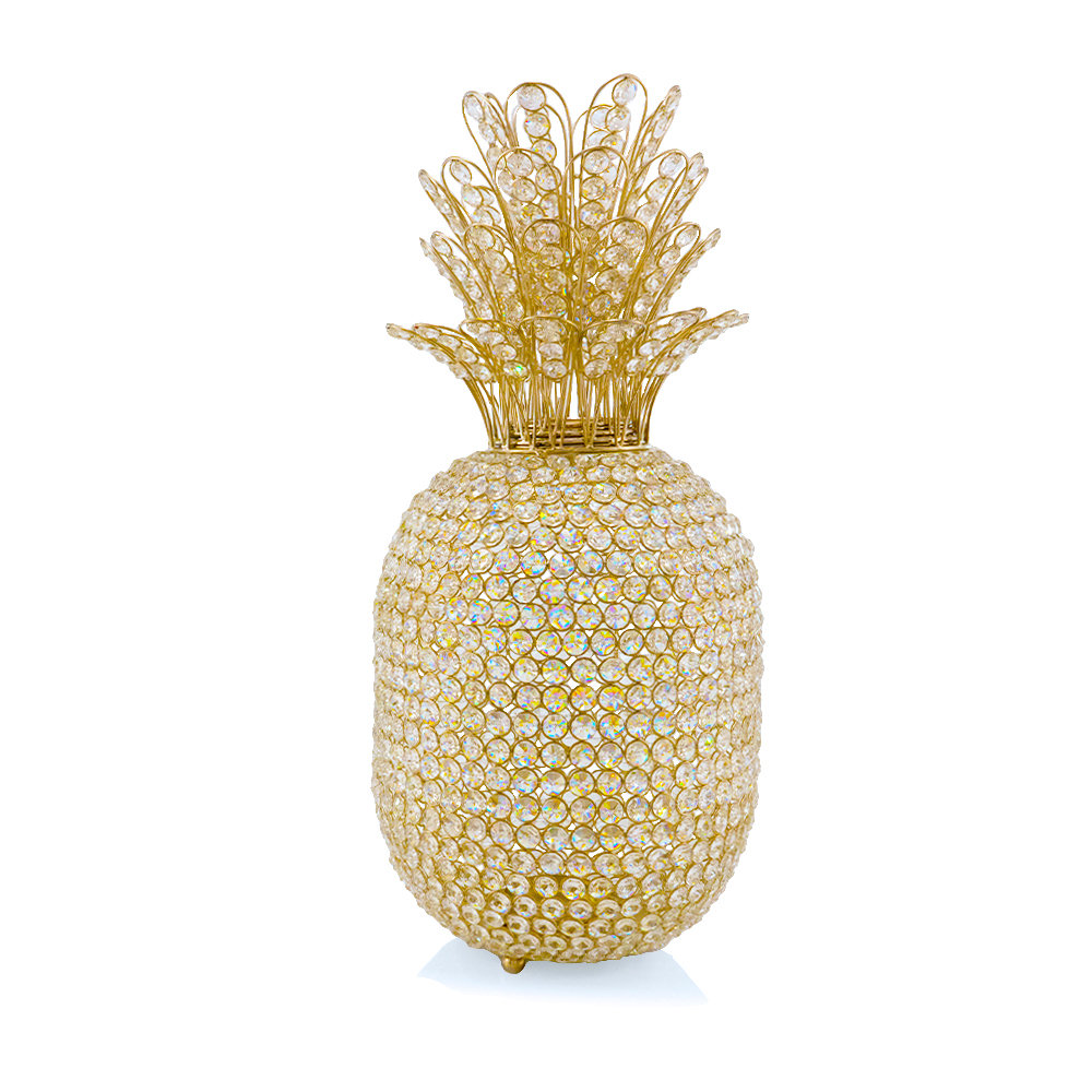 Benfield 12.5" Glam Bling Faux Crystal and Silver Pineapple House of Hampton® 