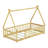 Tent-Shaped Floor Bed,Teepee Bed With Guardrails,Slats-1226025876-1226025875