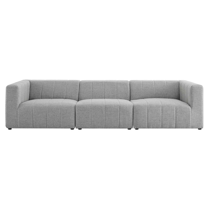 Modway Bartlett Upholstered Fabric Loveseat, Light Gray Velvet