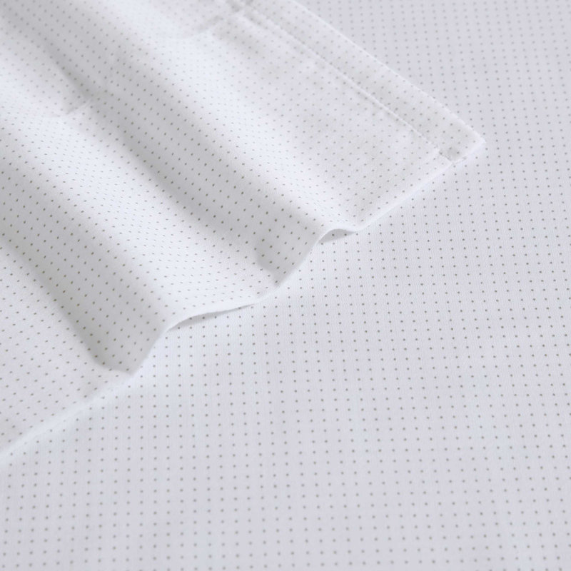 Queen Micro Dot Beige Cotton Sateen Sheet Set