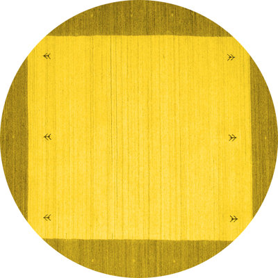 Tapis contemporains jaunes lavables à la machine 573