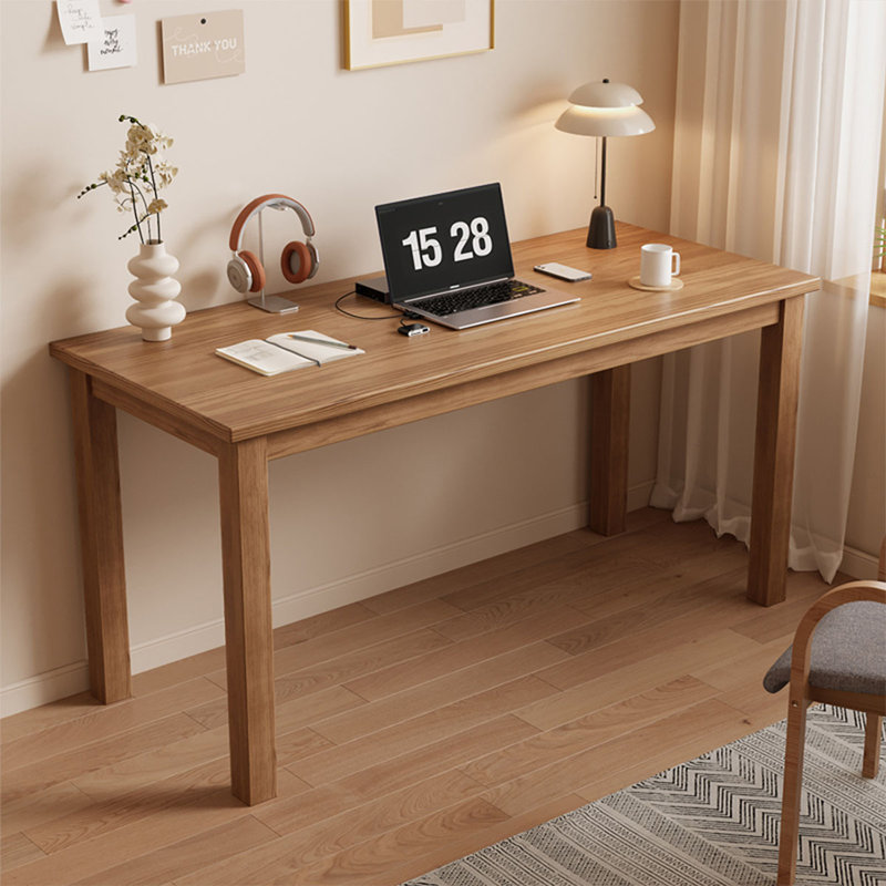 Brown Rectangular Solid Wood desk, 29.53" H x 70.87" W x 23.62" D