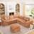 Comfy Modular Boucle Sectionals Sofa, Modern Style For Home