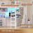 Full Size Loft Bed with L-Shaped Desk & 5 Drawers - Space Saving Loft Bed with LED Lights, Charging Station, Shelves, Clothes Rail for Home Office, Dorm Room, White-1155680529