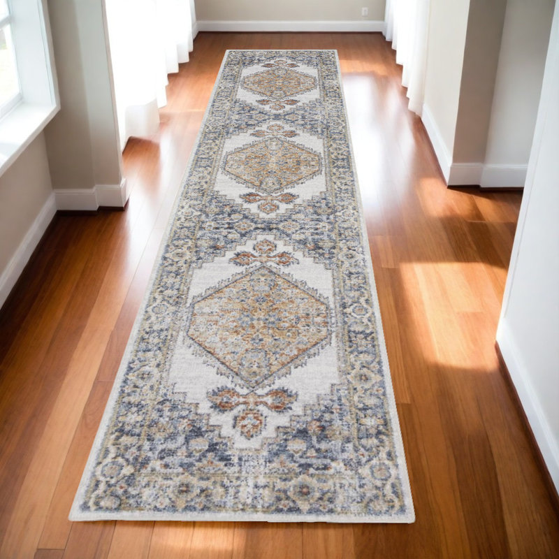 Tapis de couloir oriental gris 10 pi