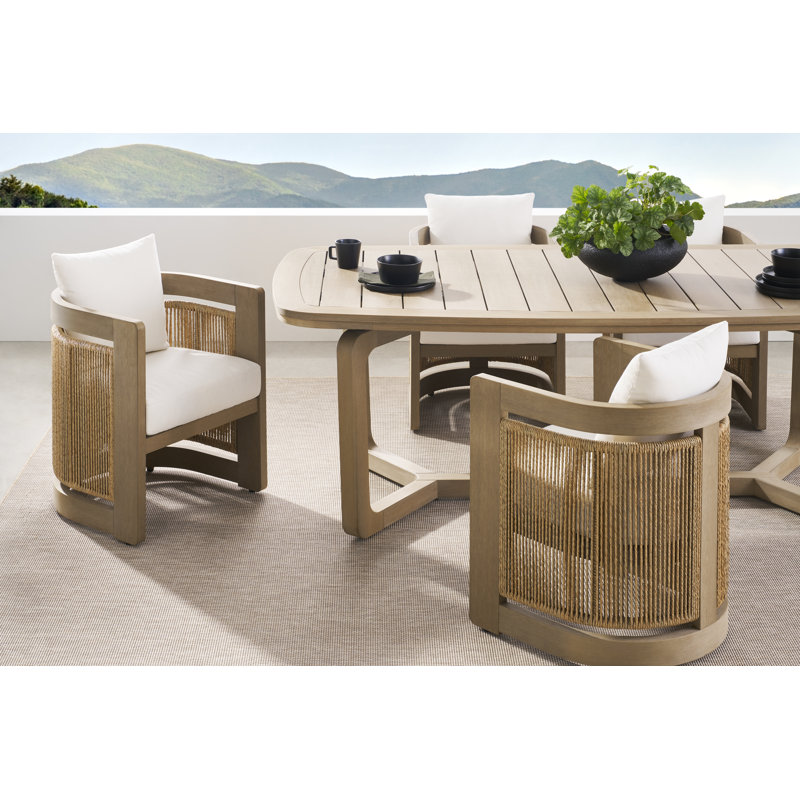 Drift Outdoor Teak Lounge Chair, Kramer Linen