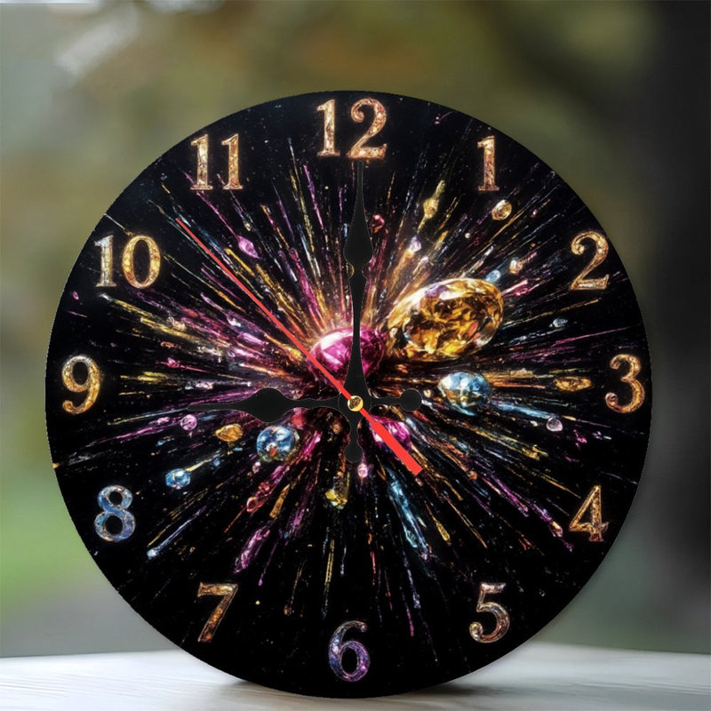 Horloge avec explosion de bijoux