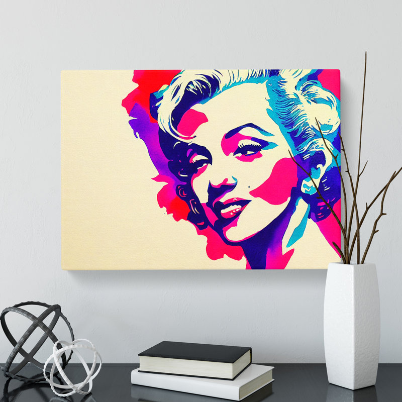 XXX-H1022-WF-7055X Pop Art Woman Vol.3 Abstract - Wrapped Canvas Print, 35cm H x 50cm W x 3cm D
