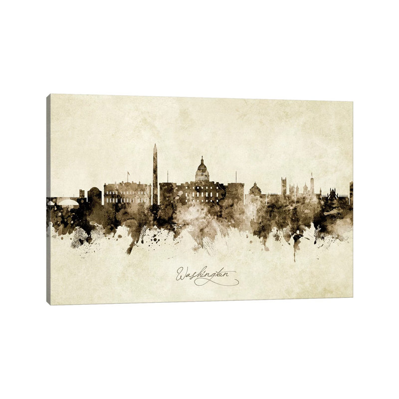 «Washington DC Skyline» par Michael Tompsett, impression sur toile tendue, H 40 po x l 60 po x 1,5 po
