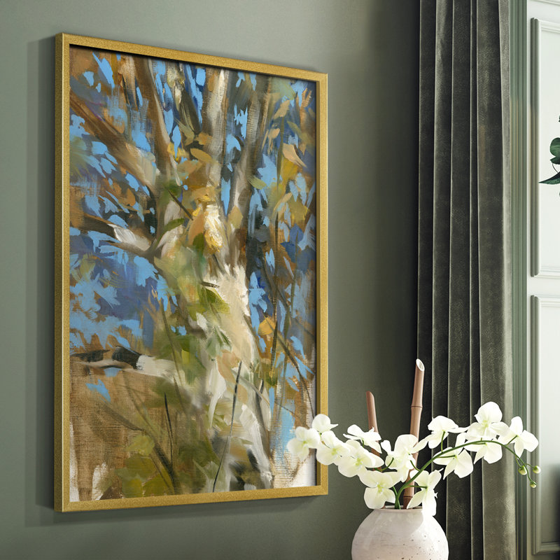 Oak Tree Framed Print - Solid Wood, Gold Frame, 10" H x 8" W