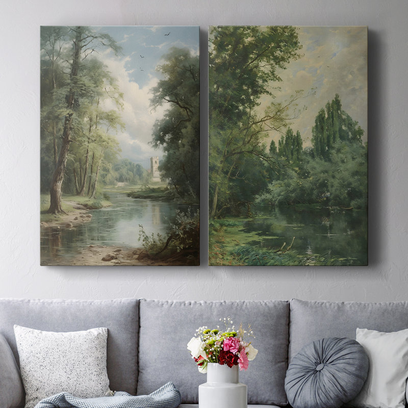 Toile tendue avec châssis rétro Vintage Landscape CXCV III