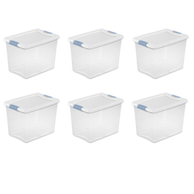 Sterilite Plastic Clear Stackable Latching Storage Box Container