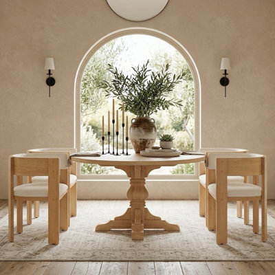 Pliner Albert Upholstered Solid Wood Dining Chair Set 
