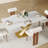 Lesle Faux Marble Top Dining Table with Carbon Steel Base-118372387-90753974