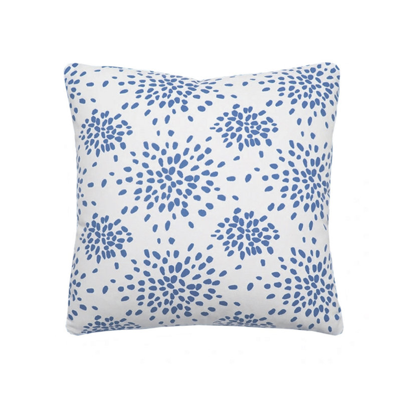 Hinson Square Pillow Cover & Insert, Delphinium Abstract