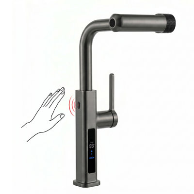 Touchless Pull-Out Kitchen Faucet with 6 Water Outlet Modes, Hands Free Motion Sensor Activated, Battery-Free Temperature Display, KF2209-PRO