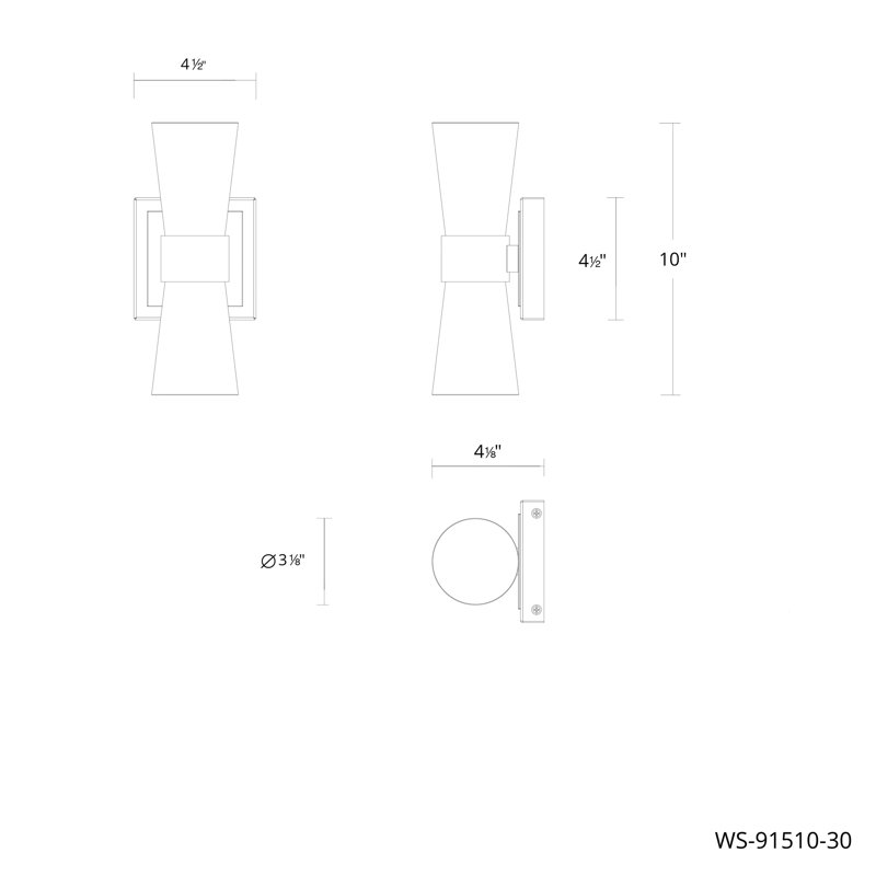 Hourglass LED 4-CCT Wall Sconce, Aged Brass