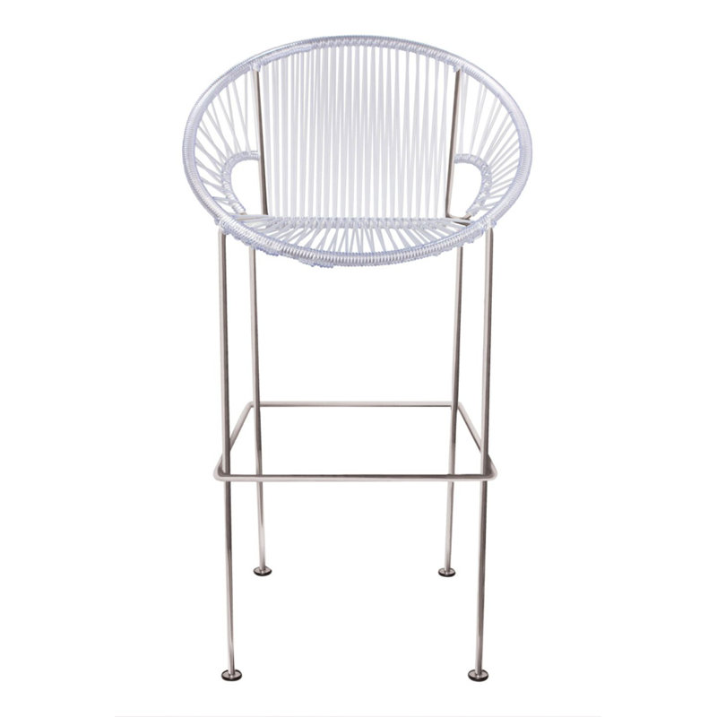 Tabouret 31 ", Chrome, Transparent