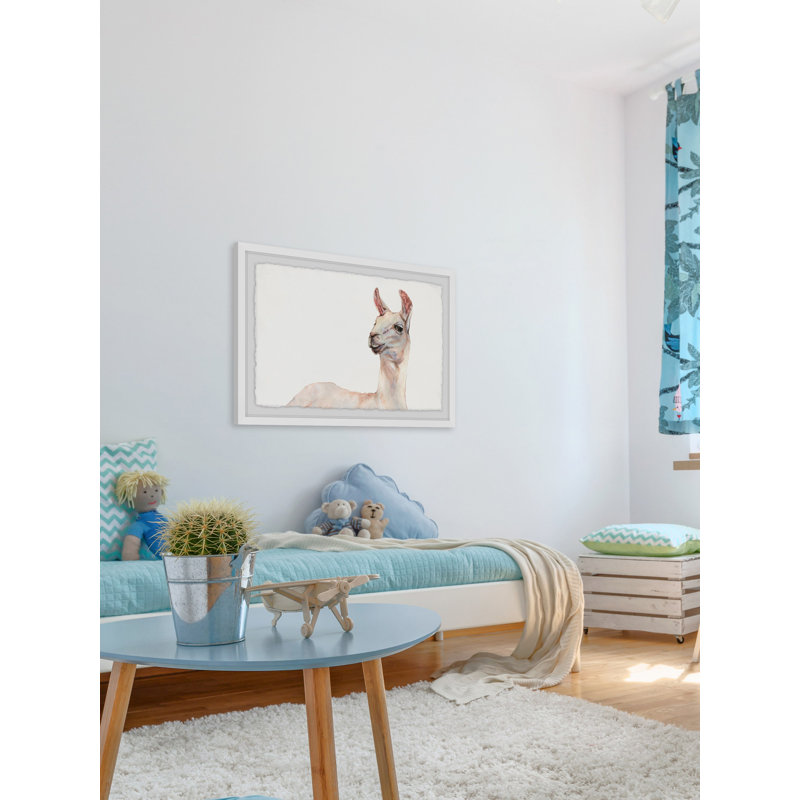 Agate 'Hey There Llama' Framed Print, 8" H x 12" W x 1.5" D