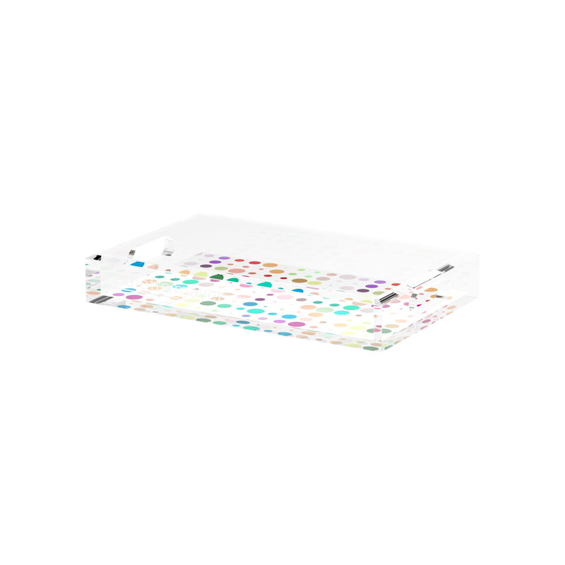 Mod Confetti Andre Acrylic Rectangle Decorative Tray, 12.5"W x 7.75"D x 2"H