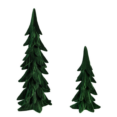 Ensemble de 2 arbres en résine Flocked
