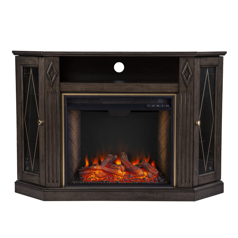 Austindale Criss Cross Fireplace w/ Media Storage
