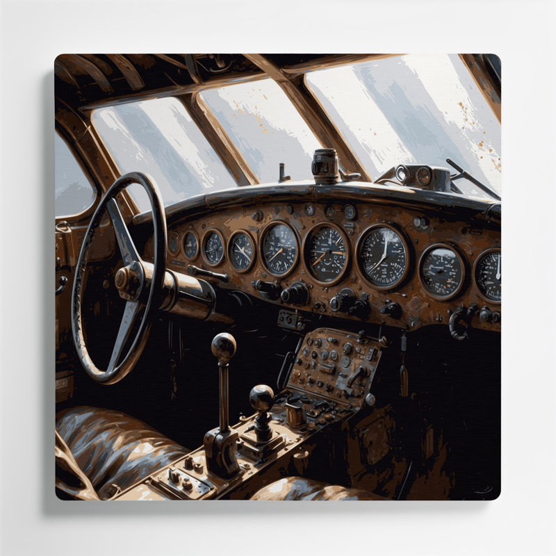 Art de transport en métal brun, H 32 po x l 32 po