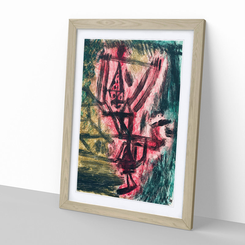 Fire Clown by Paul Klee - Picture Frame Painting, Oak Framed, 65cm H x 48cm W x 2cm D