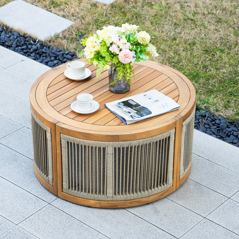 Brewsty Acacia Wood Round Coffee Table