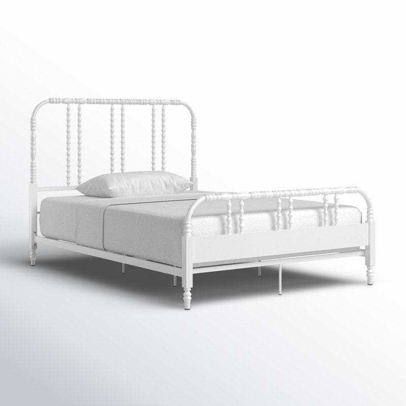 Metal Spindle Bed, Full, White