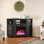 Meuble télé d'angle pour téléviseur de 55 po ou moins avec foyer inclus