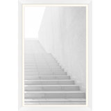 White Washed Stairs 2 B' Framed Graphic Art Print on Glass