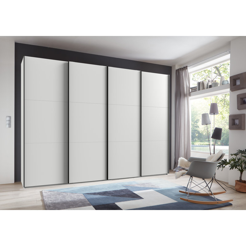 Guardino 4 Door Wardrobe, 216cm H x 300cm W x 65cm D, White