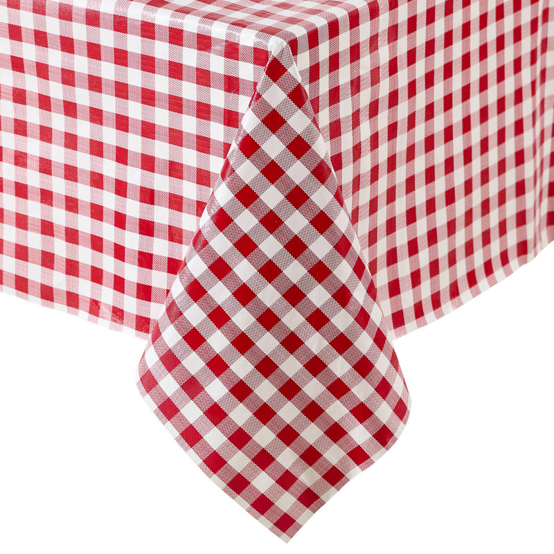 Nappe en vinyle à 3 carreaux Gingham, Rouge