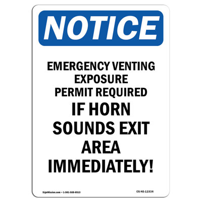 Emergency Venting Exposure Permit Sign
