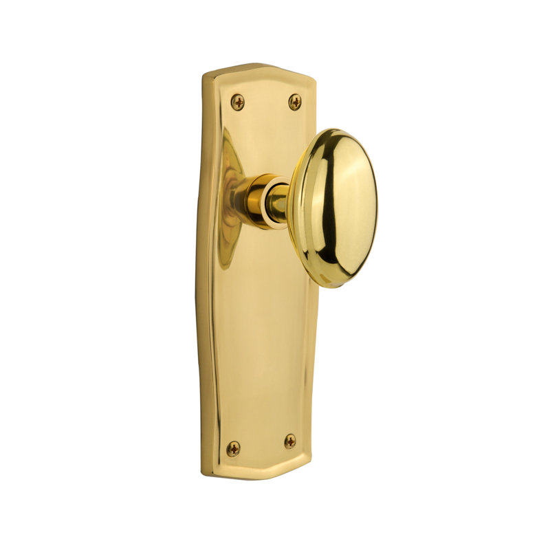 Prairie Plate with Homestead Door Knob, Polished Brass