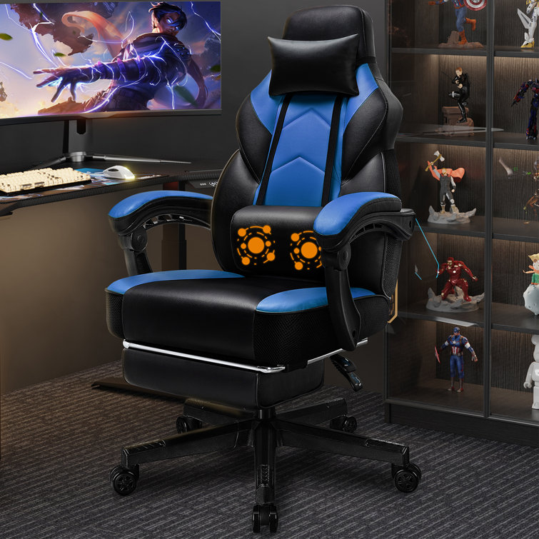 Adjustable Game Chair  Swiveling PC & Racing with Footrest